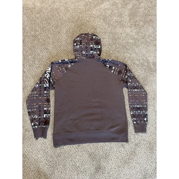 Hooey Hoodie Womens Large Purple White Atec Logo Western Pullover Drawstrings - Picture 2 of 7